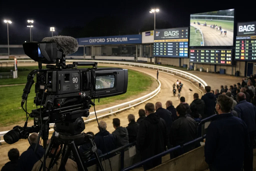 BAGS greyhound racing broadcast from Oxford Stadium with betting screens